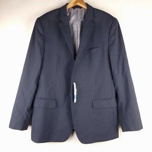 Banana Republic 44R Tailored Fit Sport Coat Dark Navy Microcheck 100% Wool